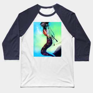 Robot Mermaid undersea siren with a speaker for a face Baseball T-Shirt